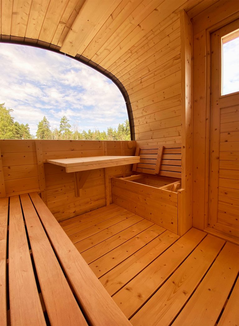 square sauna interior