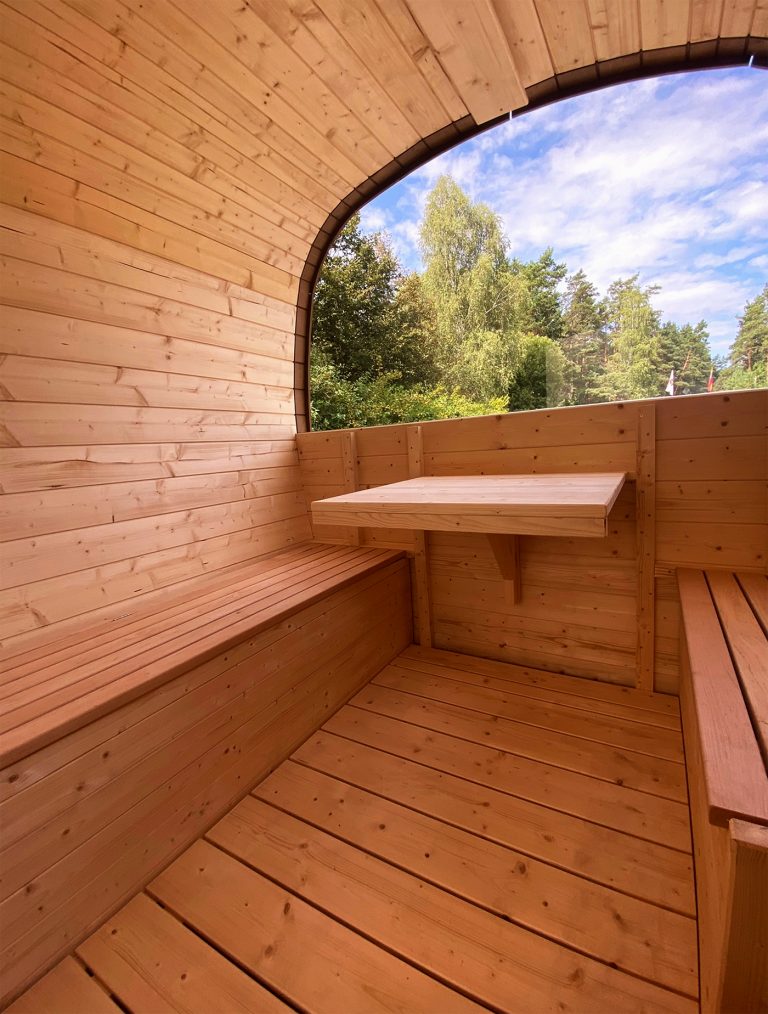 square sauna interior
